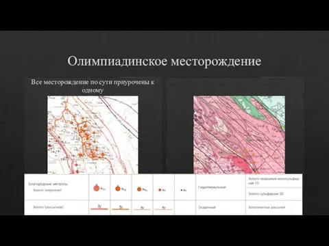 Олимпиадинское месторождение Все месторождение по сути приурочены к одному