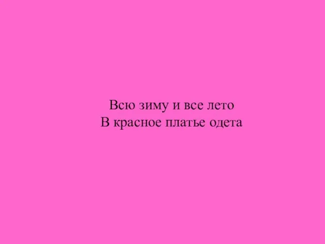 Всю зиму и все лето В красное платье одета