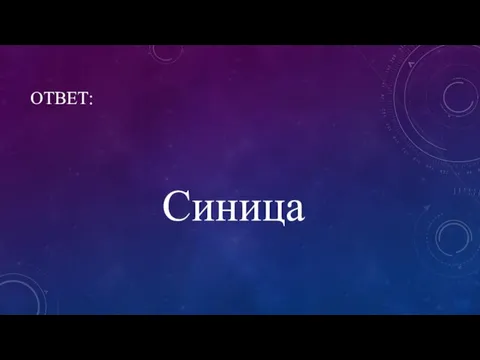 ОТВЕТ: Синица