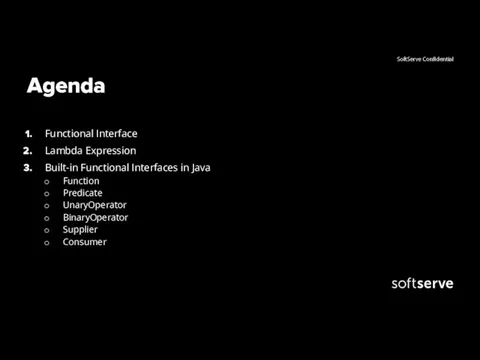 Agenda Functional Interface Lambda Expression Built-in Functional Interfaces in Java Function Predicate UnaryOperator BinaryOperator Supplier Consumer