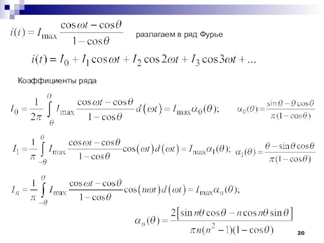 разлагаем в ряд Фурье Коэффициенты ряда