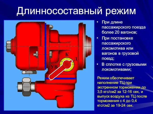 Длинносоставный режим При длине пассажирского поезда более 20 вагонов; При постановке пассажирского