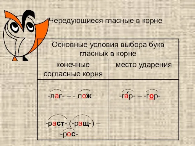 Чередующиеся гласные в корне