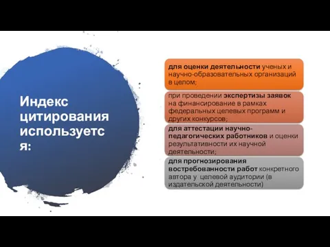 Индекс цитирования используется: