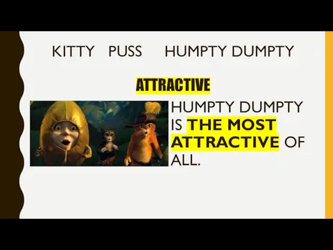 KITTY PUSS HUMPTY DUMPTY ATTRACTIVE HUMPTY DUMPTY IS THE MOST ATTRACTIVE OF ALL.