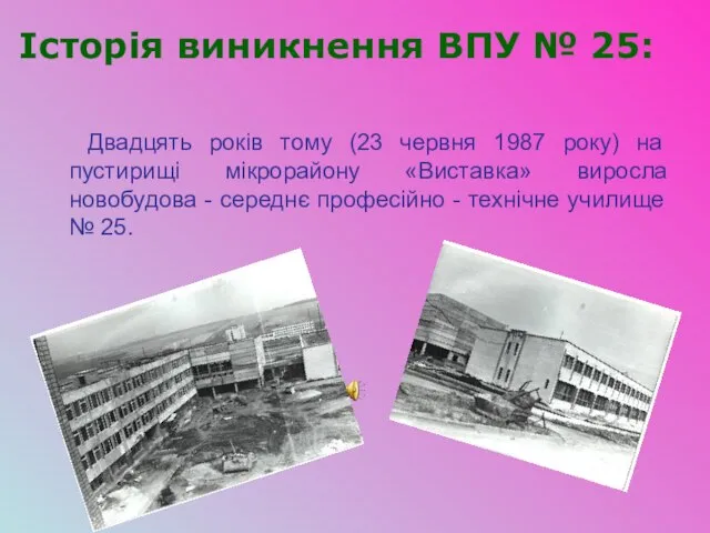 Історія виникнення ВПУ № 25: Двадцять років тому (23 червня 1987 року)