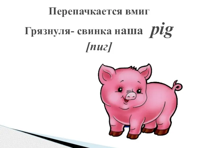 Перепачкается вмиг Грязнуля- свинка наша pig [пиг]