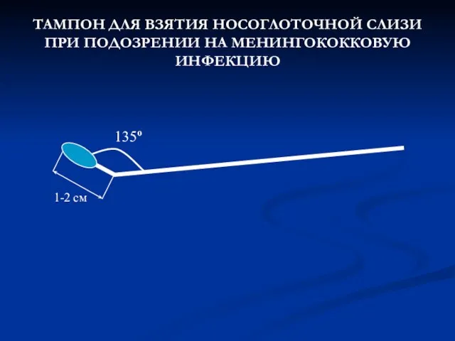 ТАМПОН ДЛЯ ВЗЯТИЯ НОСОГЛОТОЧНОЙ СЛИЗИ ПРИ ПОДОЗРЕНИИ НА МЕНИНГОКОККОВУЮ ИНФЕКЦИЮ