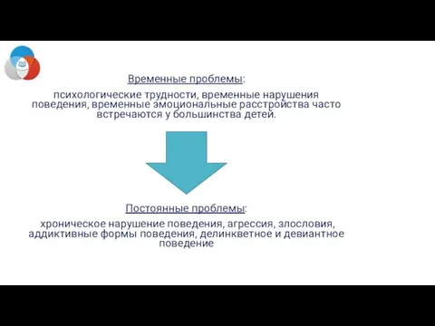 Временные проблемы: психологические трудности, временные нарушения поведения, временные эмоциональные расстройства часто встречаются