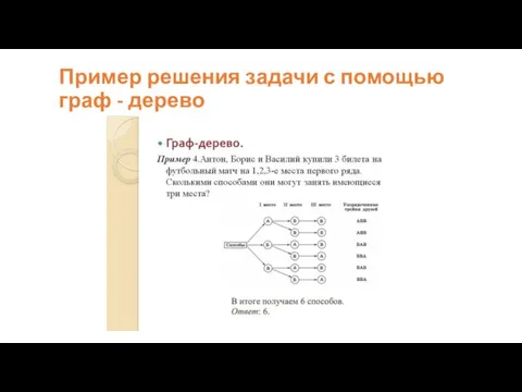 Пример решения задачи с помощью граф - дерево