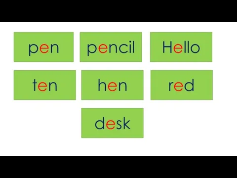 pen pencil Hello ten hen red desk