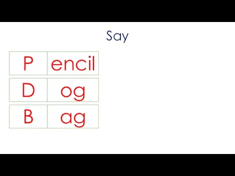 Say P encil D og B ag