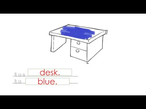 desk. blue.
