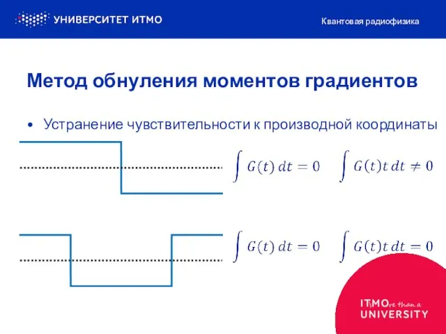 Устранение чувствительности к производной координаты Квантовая радиофизика Метод обнуления моментов градиентов