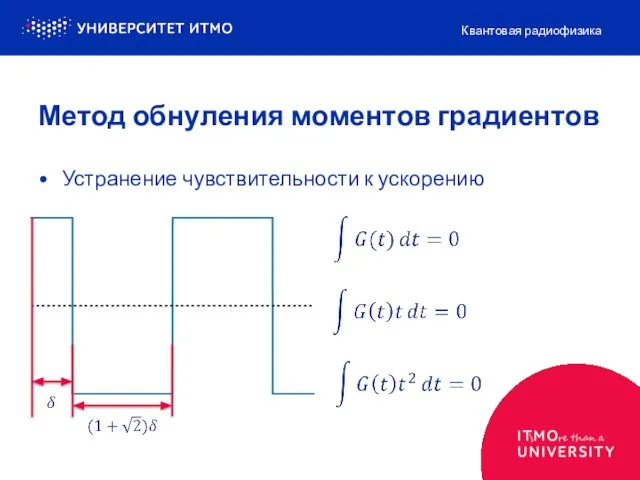 Устранение чувствительности к ускорению Квантовая радиофизика Метод обнуления моментов градиентов