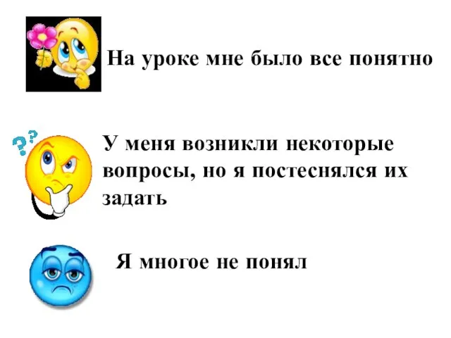 На уроке мне было все понятно У меня возникли некоторые вопросы, но