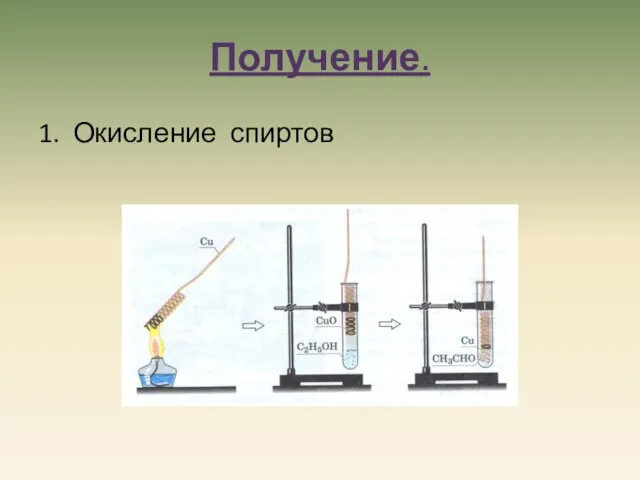 Получение. 1. Окисление спиртов