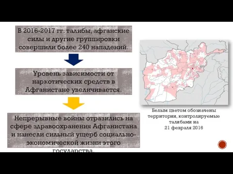 В 2016-2017 гг. талибы, афганские силы и другие группировки совершили более 240