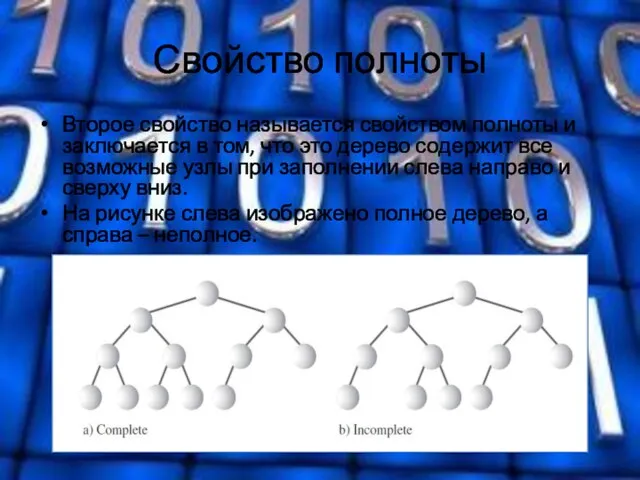 Свойство полноты Второе свойство называется свойством полноты и заключается в том, что