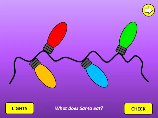 Santa eat What does LIGHTS CHECK What does Santa eat?