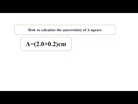 A=(2.0+0.2)cm How to calculate the uncertainty of A square