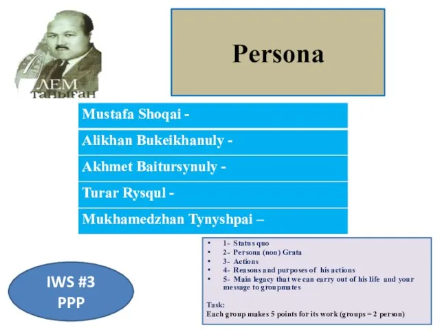 Persona IWS #3 PPP 1- Status quo 2- Persona (non) Grata 3-