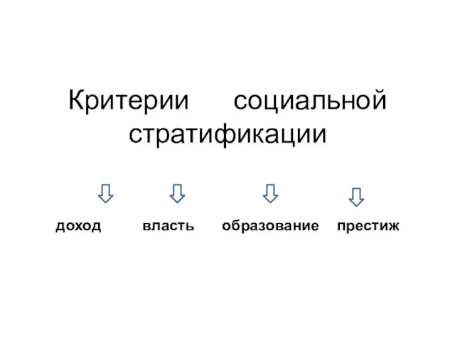 Критерии социальной стратификации доход власть образование престиж