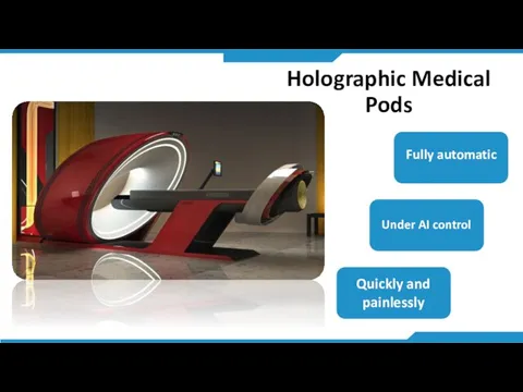 Holographic Medical Pods Fully automatic Under AI control Quickly and painlessly