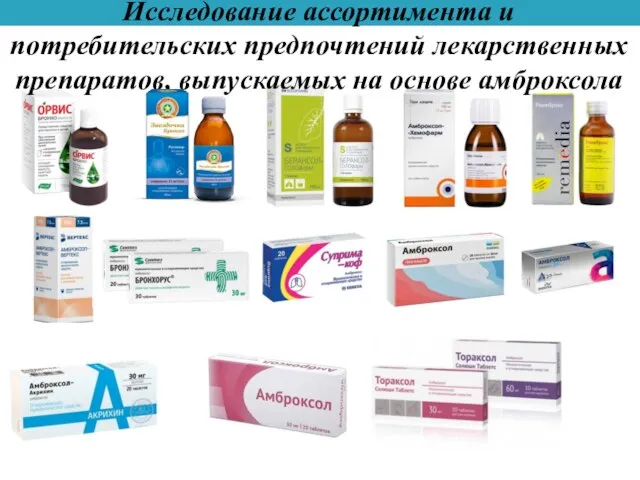 Исследование ассортимента и потребительских предпочтений лекарственных препаратов, выпускаемых на основе амброксола