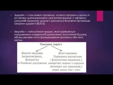 Здоров'я — стан живого організму, за якого організм у цілому й усі