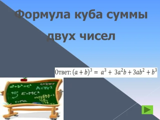 Формула куба суммы двух чисел