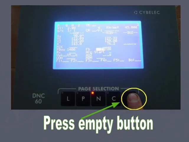 Press empty button