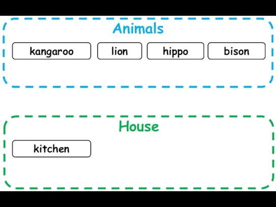 Animals House kangaroo lion kitchen hippo bison