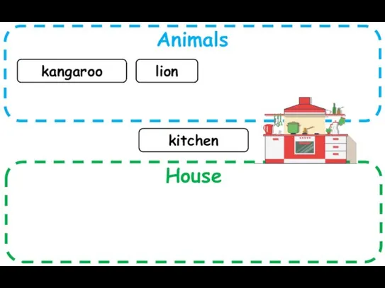 Animals House kangaroo lion kitchen