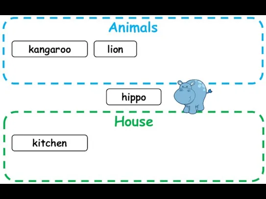 Animals House kangaroo lion kitchen hippo