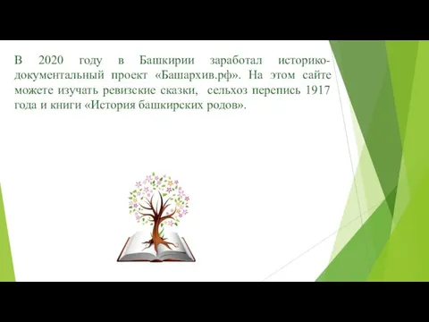 В 2020 году в Башкирии заработал историко-документальный проект «Башархив.рф». На этом сайте