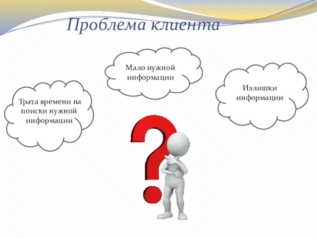 Мало нужной информации Проблема клиента