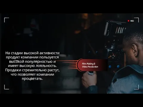 Film Making & Video Production На стадии высокой активности продукт компании пользуется