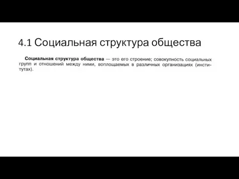 4.1 Социальная структура общества