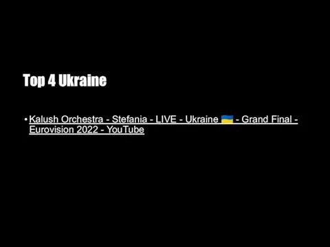 Top 4 Ukraine Kalush Orchestra - Stefania - LIVE - Ukraine ??