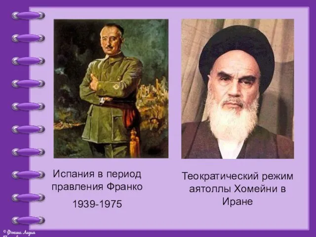 Испания в период правления Франко 1939-1975 Теократический режим аятоллы Хомейни в Иране