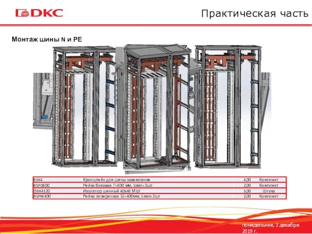 понедельник, 2 декабря 2019 г. Практическая часть Монтаж шины N и РЕ