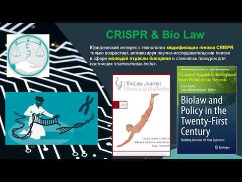 CRISPR & Bio Law Юридический интерес к технологии модификации генома CRISPR только