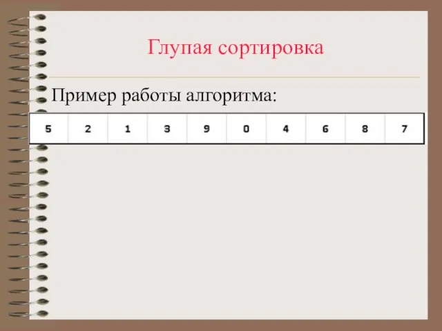 Глупая сортировка Пример работы алгоритма: