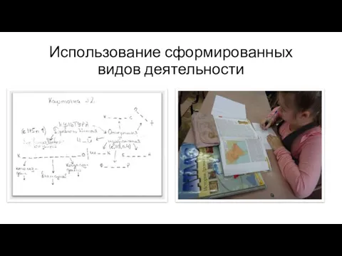 Использование сформированных видов деятельности