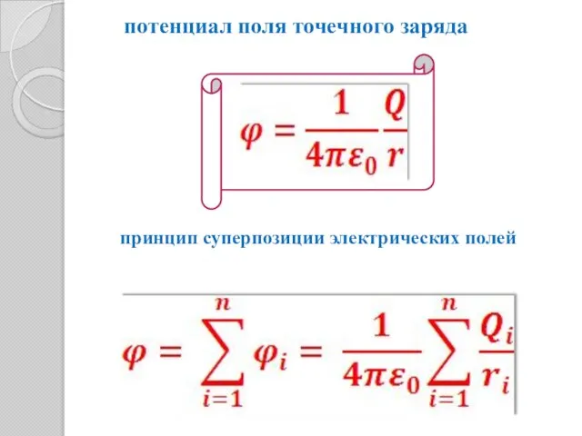 потенциал поля точечного заряда принцип суперпозиции электрических полей