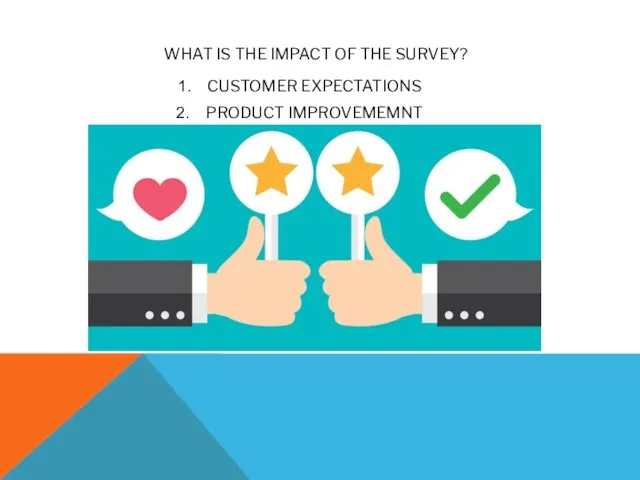 WHAT IS THE IMPACT OF THE SURVEY? CUSTOMER EXPECTATIONS PRODUCT IMPROVEMEMNT