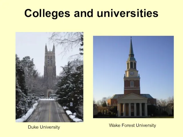 Colleges and universities Wake Forest University Duke University