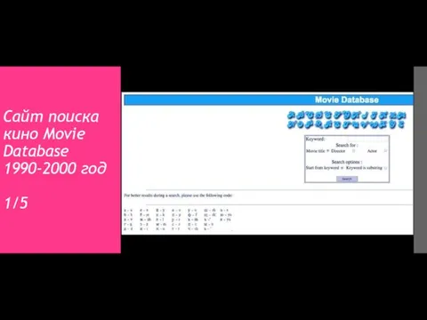 Сайт поиска кино Movie Database 1990-2000 год 1/5