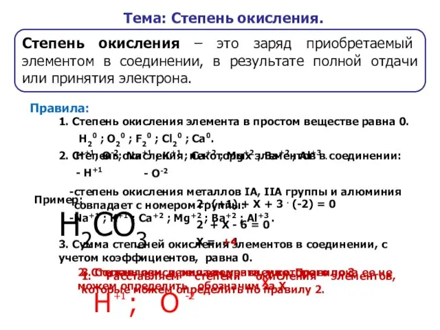 Степень окисления – это заряд приобретаемый элементом в соединении, в результате полной